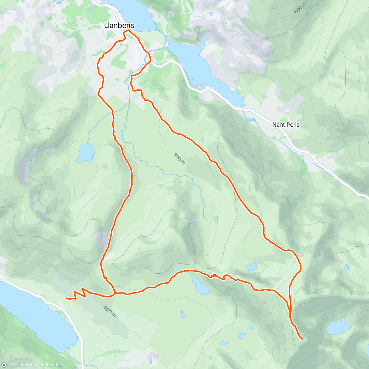 Map of the activity, Rocking around Yr Wyddfa 🏃‍♂️⛰️ Went the quiet 🤫 route out of Llanberis over to the start of Rangers Path, then ascended via that route proper. A bit wintery ❄️ at the summit, then down Llanberis path back to the 🚗