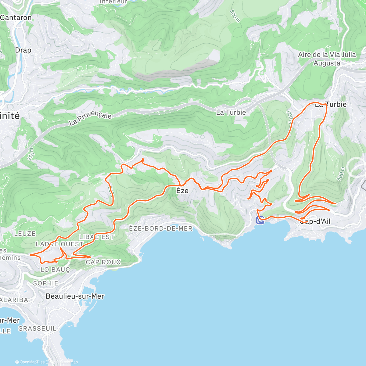 Map of the activity, Warming up the walking legs