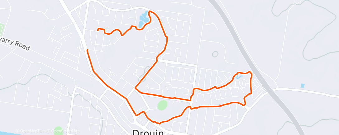 Map of the activity, Afternoon Run