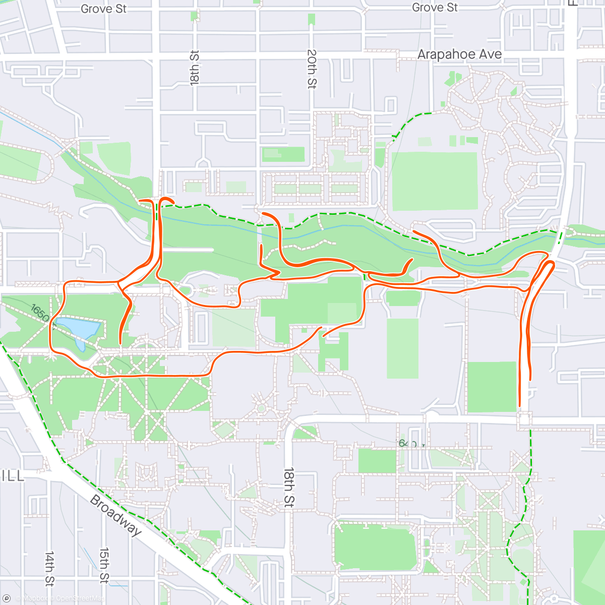 Map of the activity, The BLUFFS of CU run