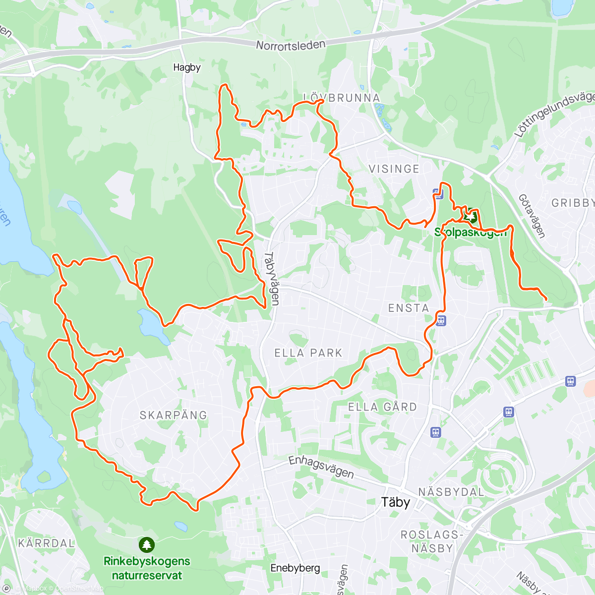 Map of the activity, Söndag 😍