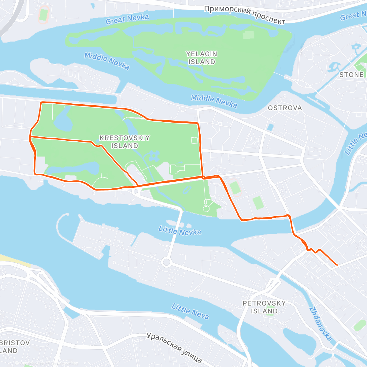 Map of the activity, Afternoon Run Thursday
