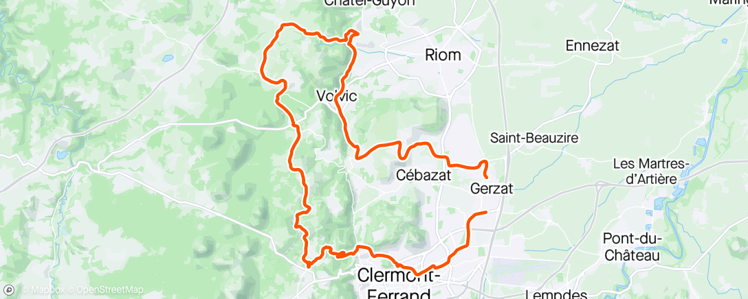 Map of the activity, Vélo Route : ASP63 (un peu de bosses)