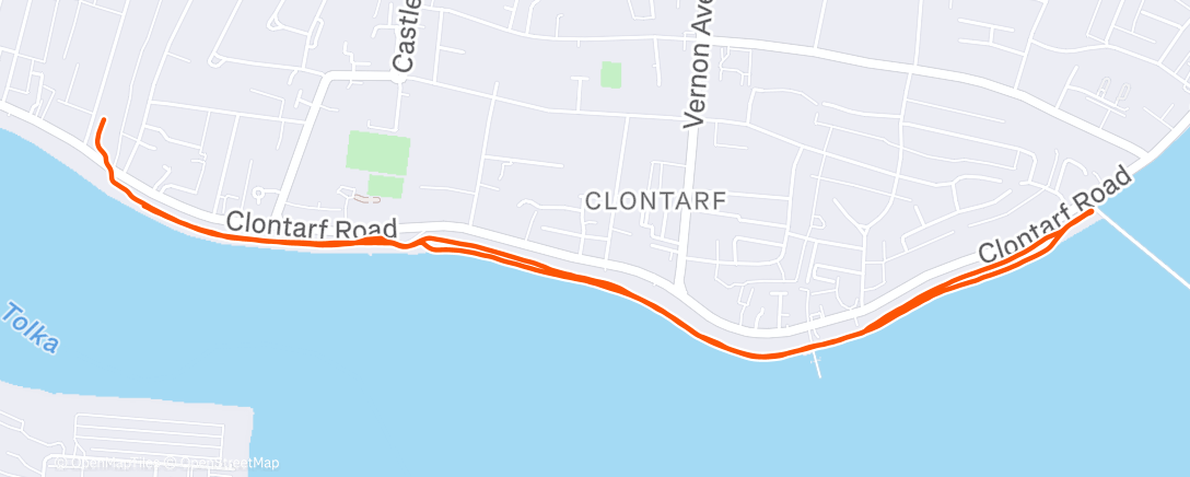 Map of the activity, Afternoon Run