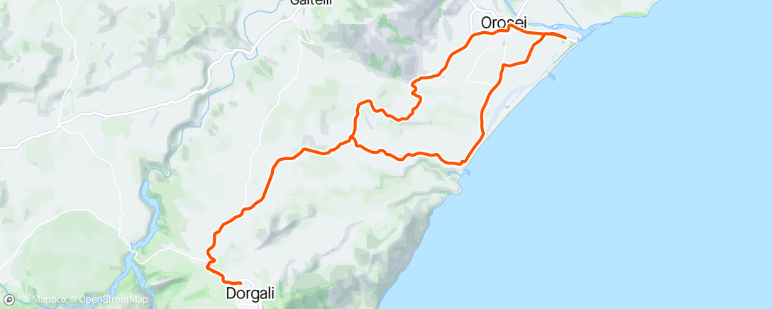 Map of the activity, 28º Giro Sardegna - Giorno di riposo