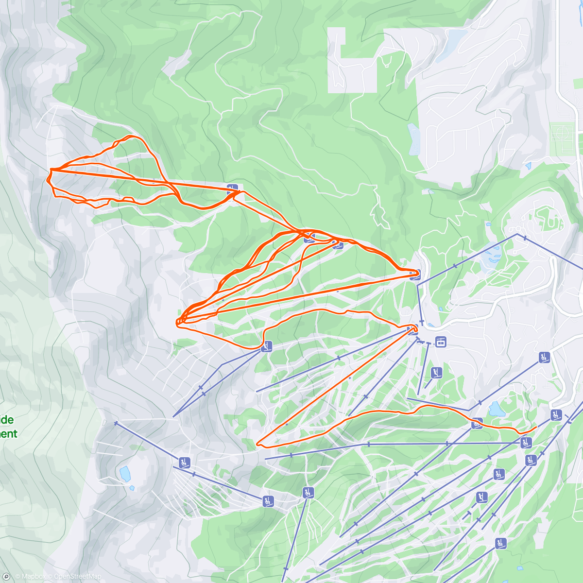 Map of the activity, Snowboarding Breck Day II