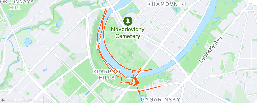 Map of the activity, Evening Run