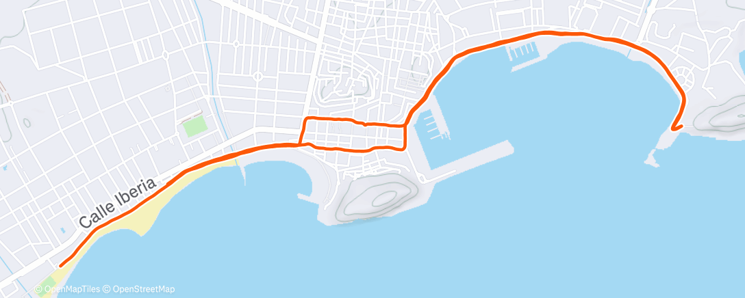 Map of the activity, Afternoon Run