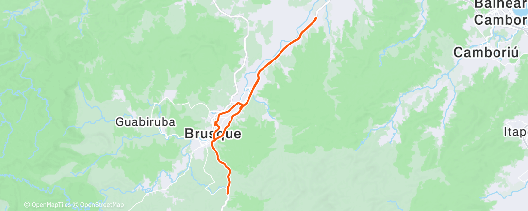 Map of the activity, Pedalada da tarde