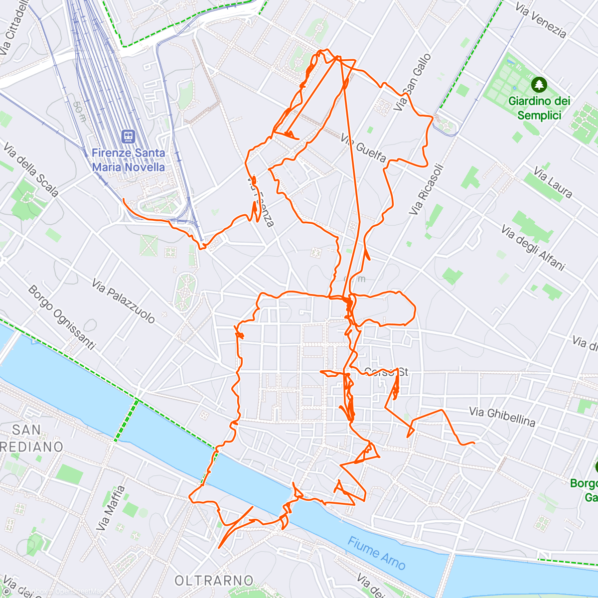 Mapa da atividade, Firenze