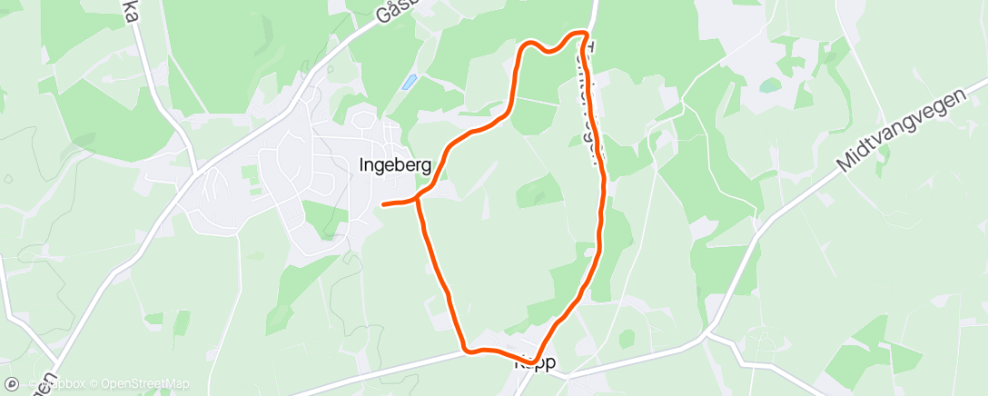 Map of the activity, Barnevogn jogg