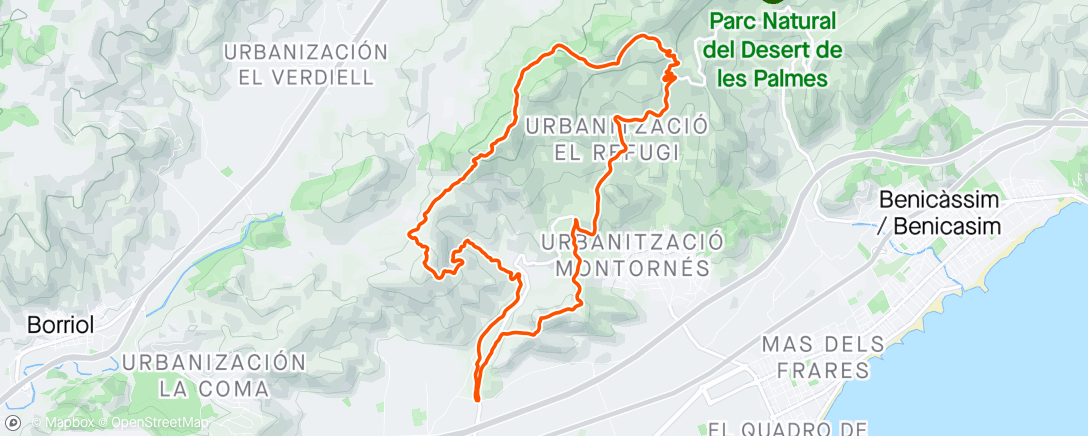 Mapa de la actividad, Carrera de montaña matutina