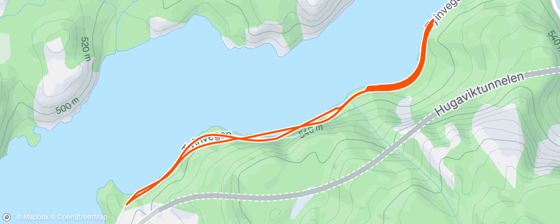 Map of the activity, 20x400m - 30sek pauser