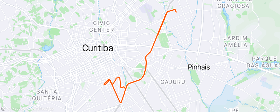 Map of the activity, Ciclismo ao ar livre
