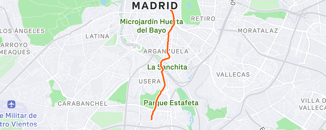 Map of the activity, 99-Caminata nocturna
