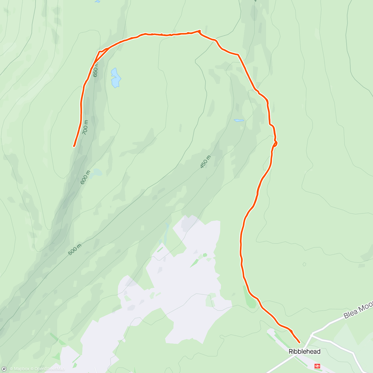Map of the activity, Whernside Hike