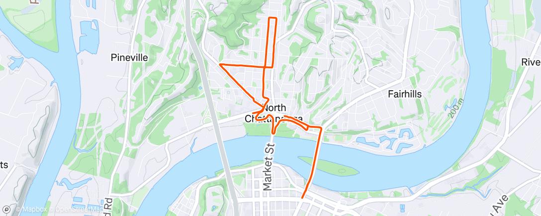 Map of the activity, Afternoon Run