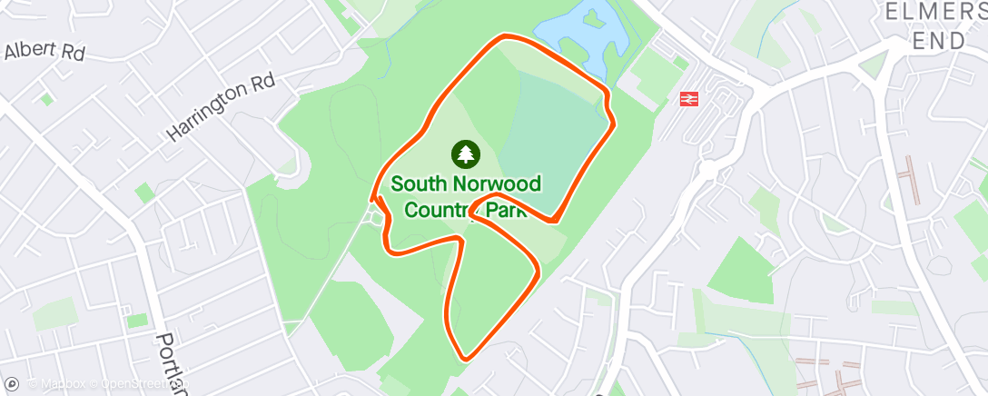 Map of the activity, SoNo parkrun