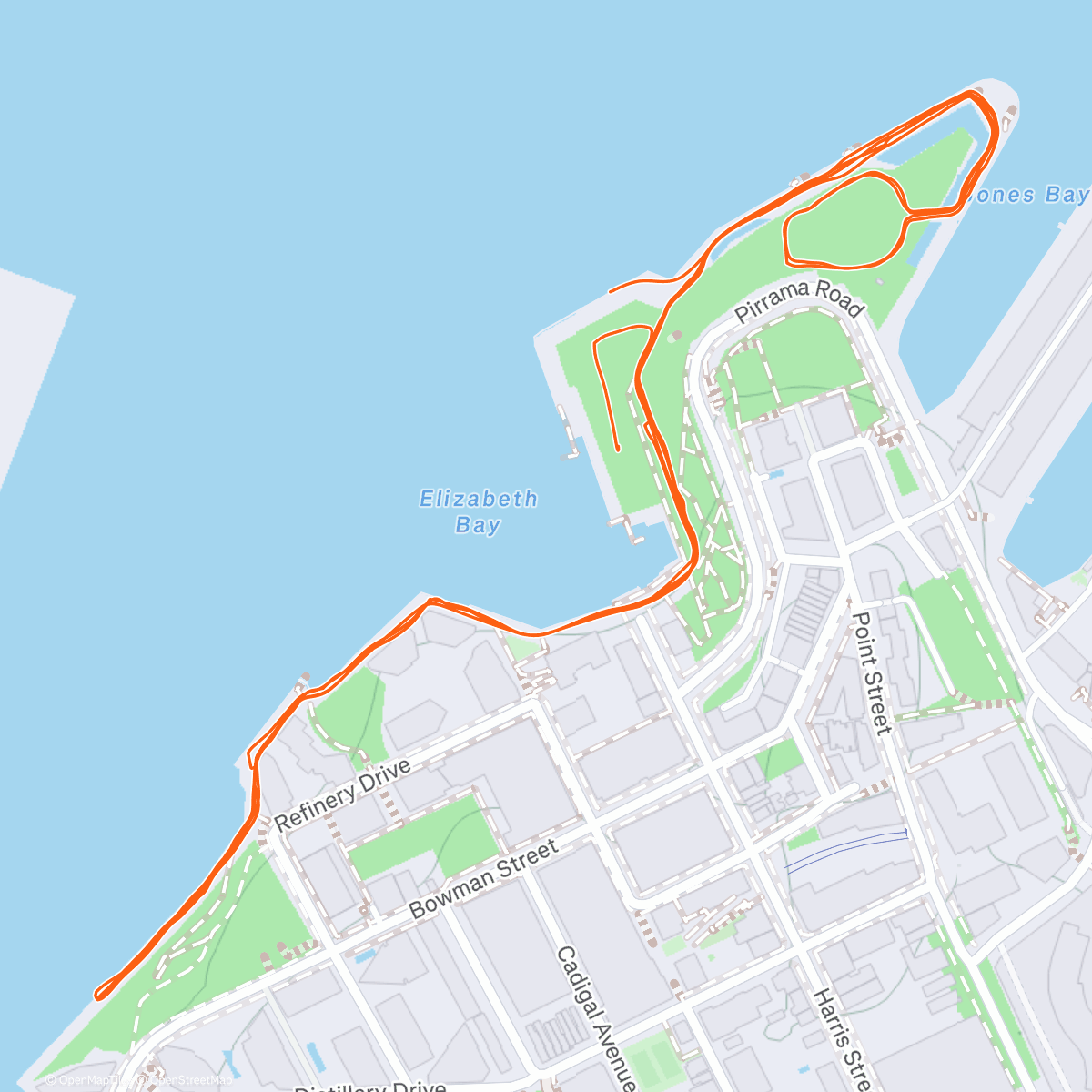 Map of the activity, Xmas Park Run with little dude