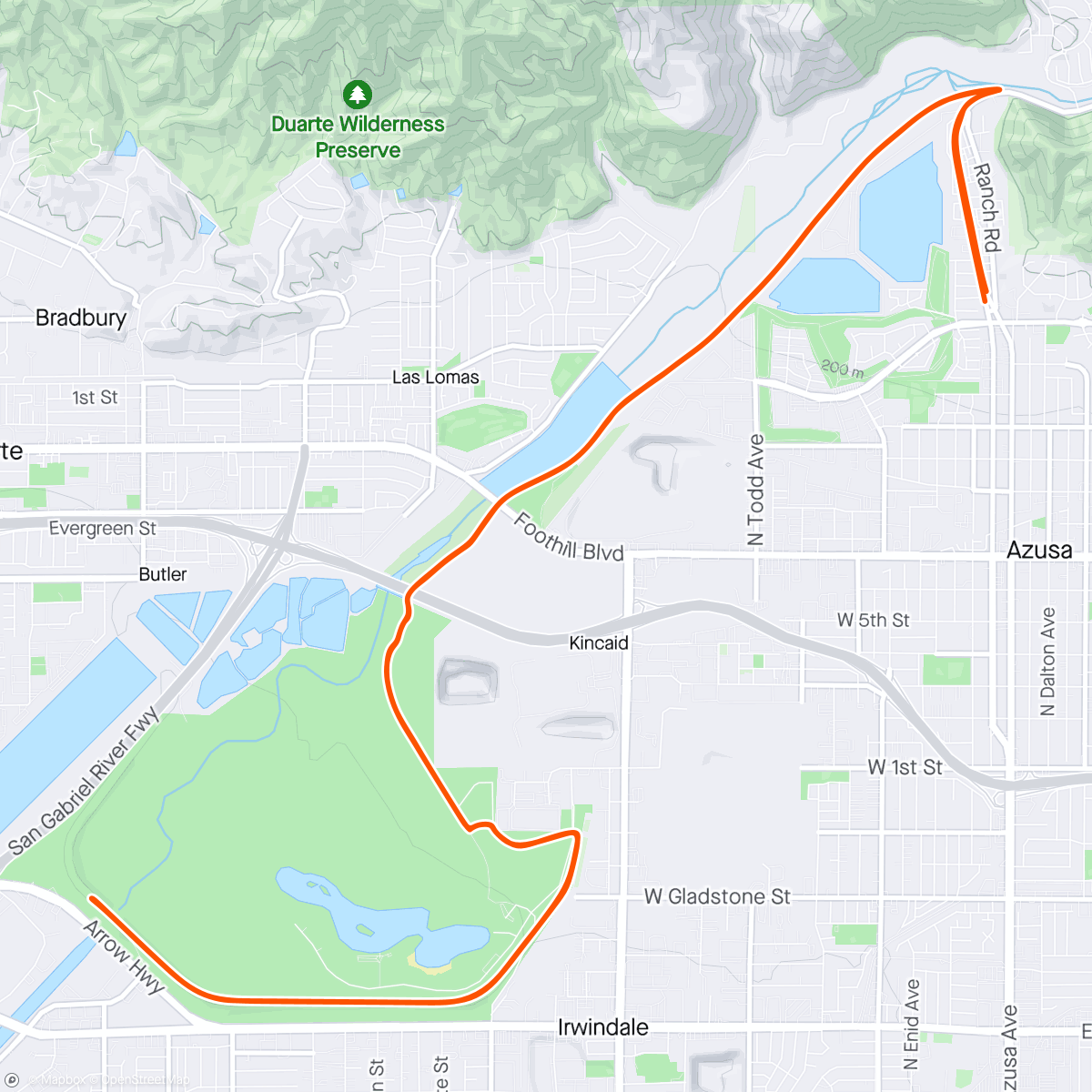 Map of the activity, To Sante Fe Dam