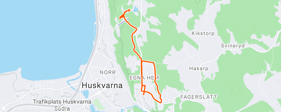 Map of the activity, Training camp + löpning