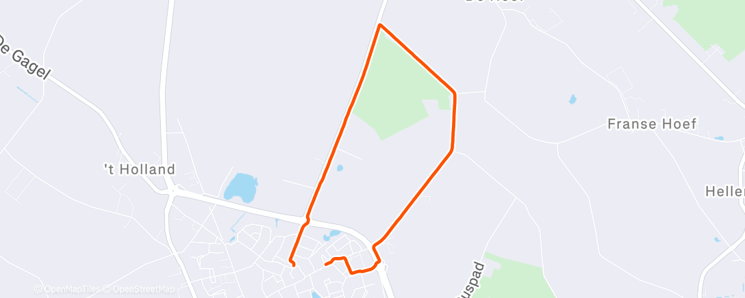Map of the activity, Middagwandeling