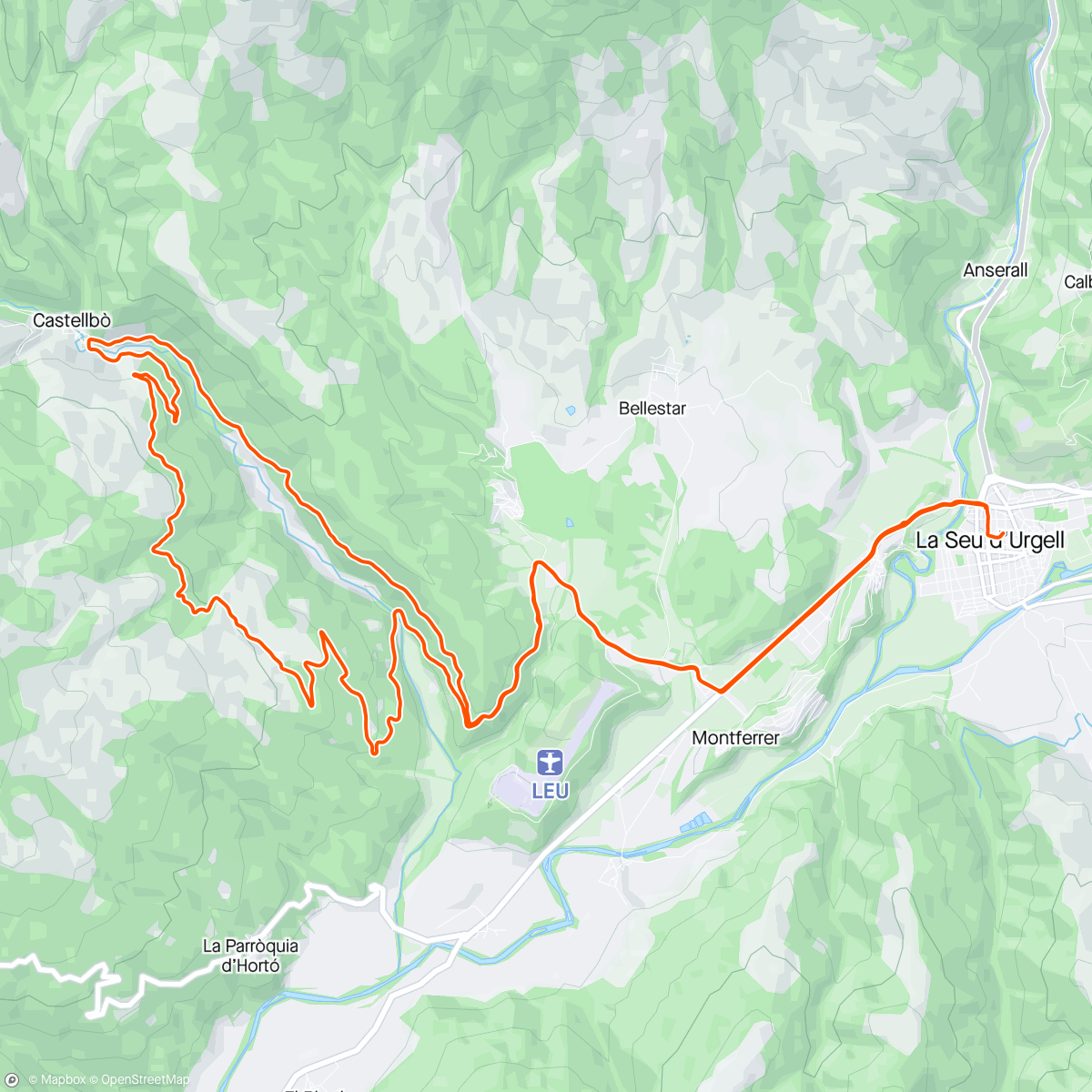 Map of the activity, Castellbò - Sterrato Vilamitjana