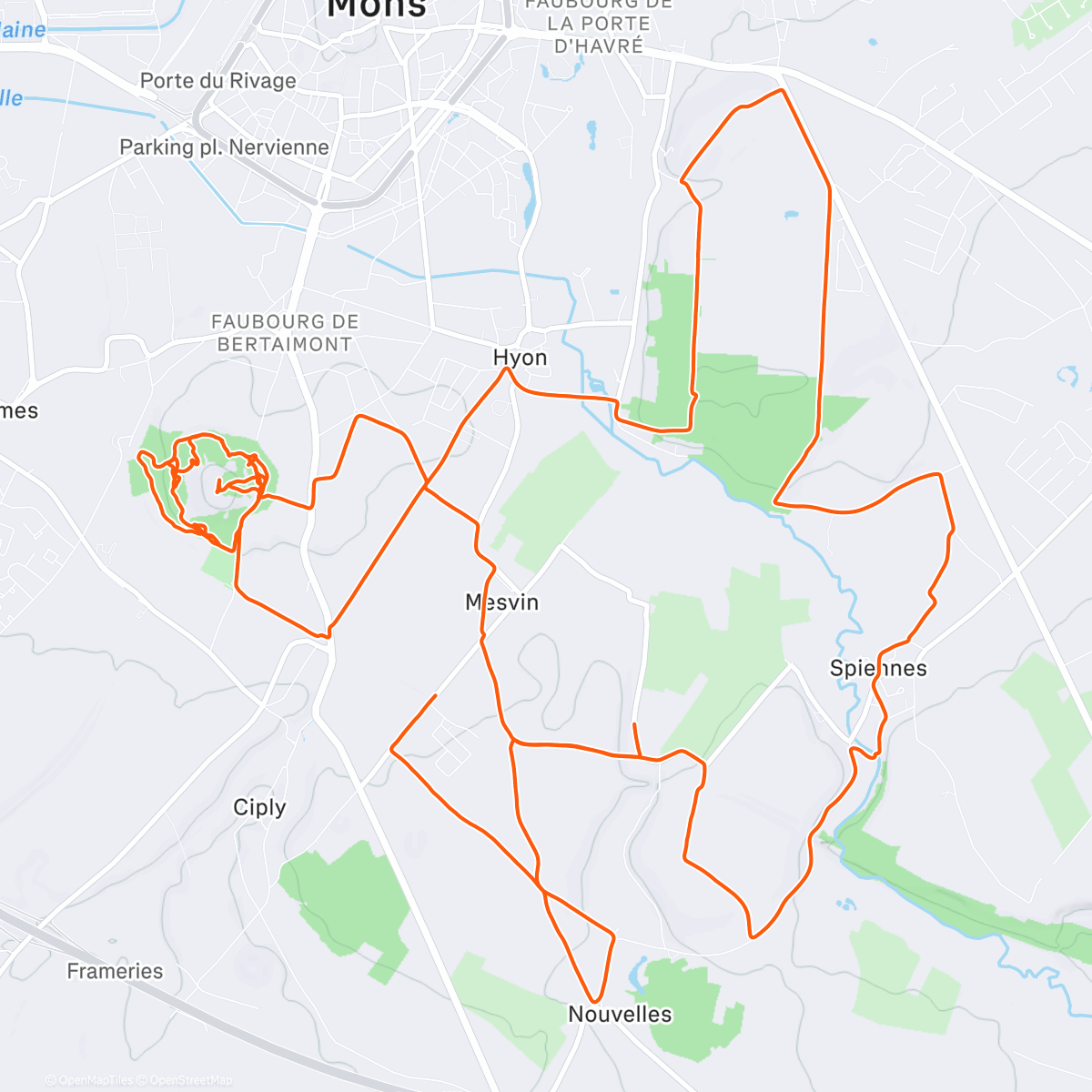 Map of the activity, Sortie VTT dans l'après-midi