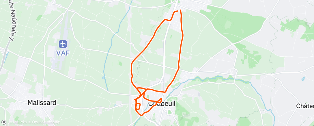 Map of the activity, Course à pied le matin