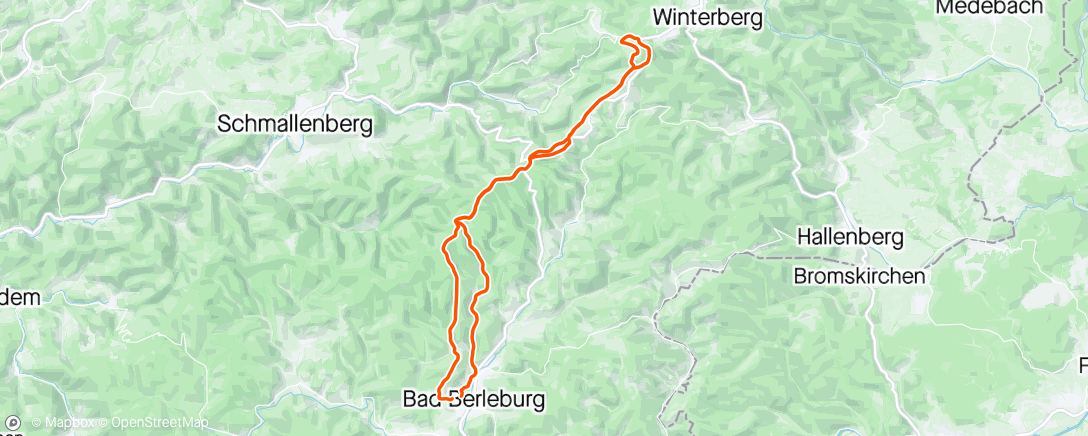 Map of the activity, E-Trekkingbike-Tour Berleburg-Kühude-Kahler Asten und zurück