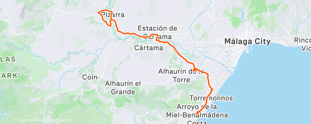 Map of the activity, Lunch Ride