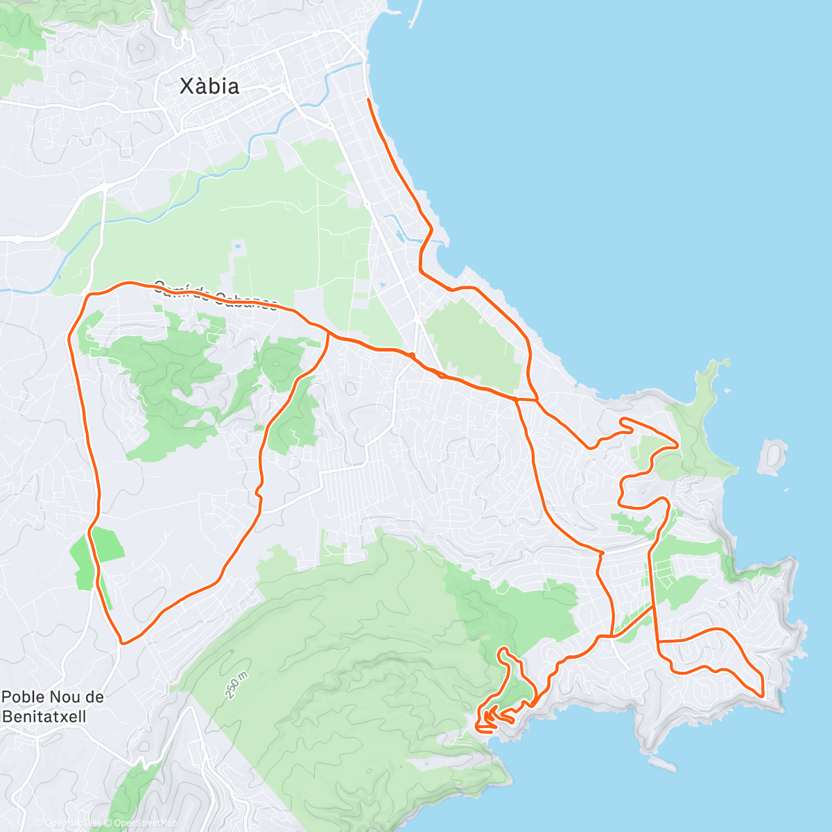 Map of the activity, #4 Jávea - Cala de la Granadella 💙