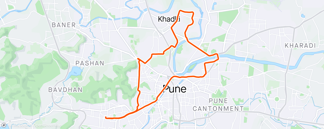 Map of the activity, Ride 7 - April