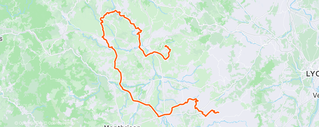 Map of the activity, Sortie vélo le matin