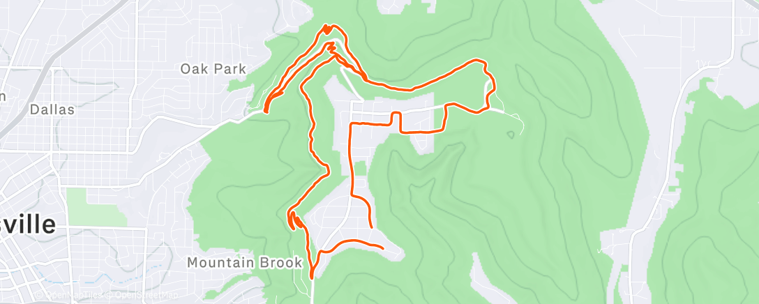 Map of the activity, Lunch Ride