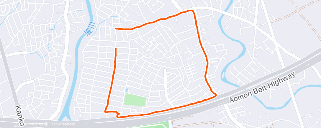 Map of the activity, 夕方のウォーキング