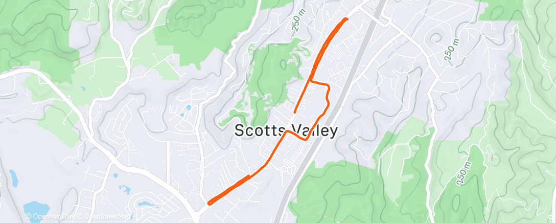 Map of the activity, Afternoon Run