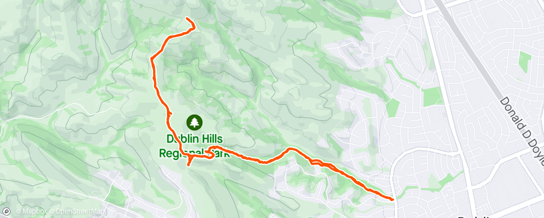 Map of the activity, Earth Day 6+ Mile Martin Creek Trail Hike