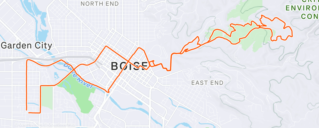 Map of the activity, Afternoon Mountain Bike Ride