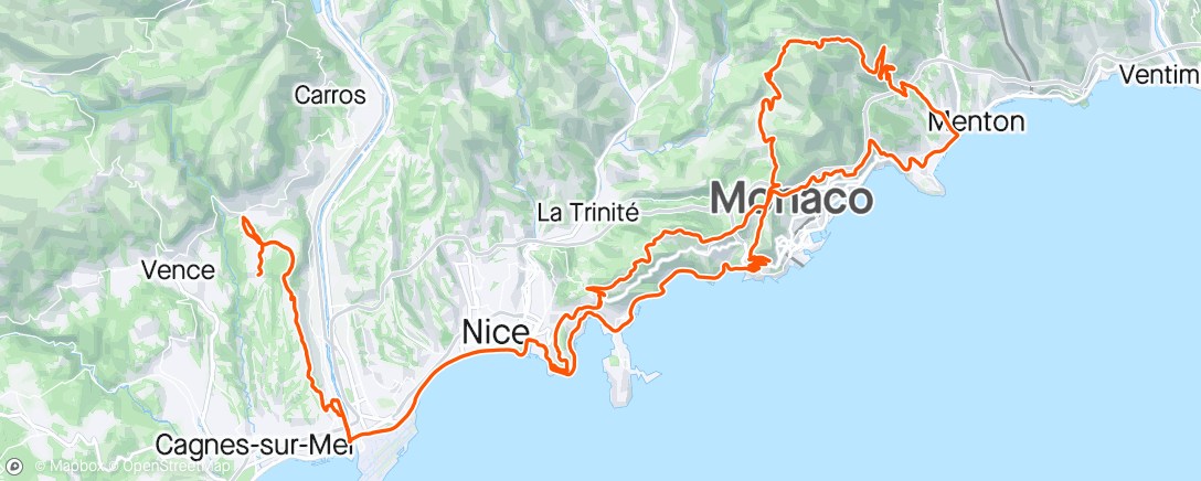 Map of the activity, Sortir à vélo le matin