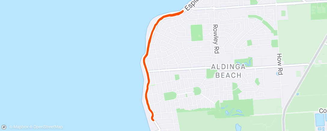 Mapa da atividade, Aldinga Beach Parkrun (PACER 32)