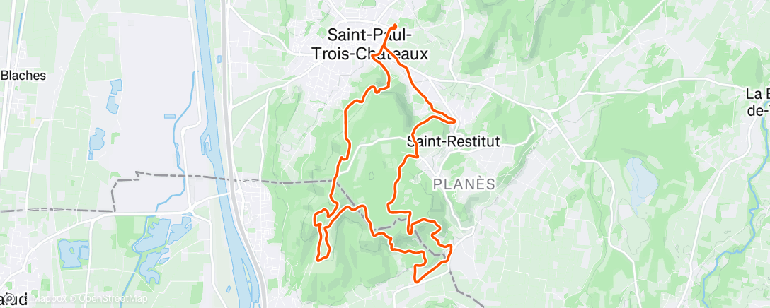 Map of the activity, Trail le matin