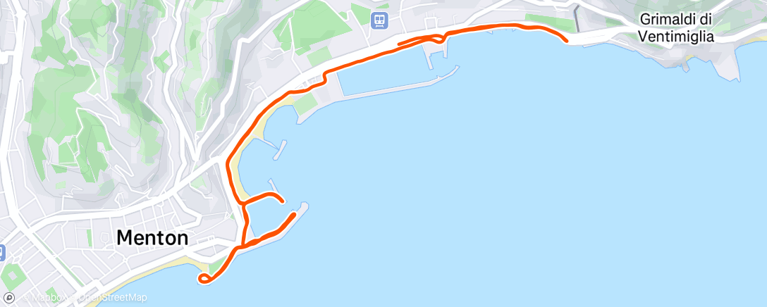 アクティビティ「8 km run at the seaside 🏃🏻‍♀️💙」の地図