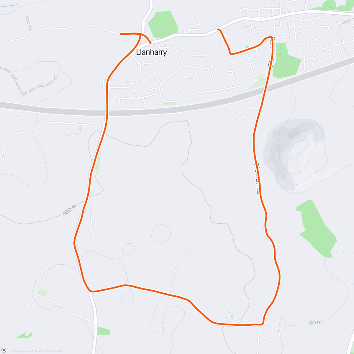 Map of the activity, Afternoon jog in the sun with Cai