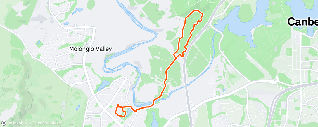 Map of the activity, Afternoon Run