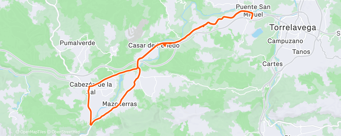 Map of the activity, Afternoon Ride