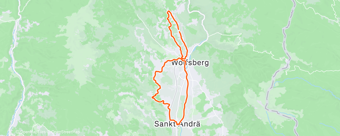 Map of the activity, Lunch Mountain Bike Ride