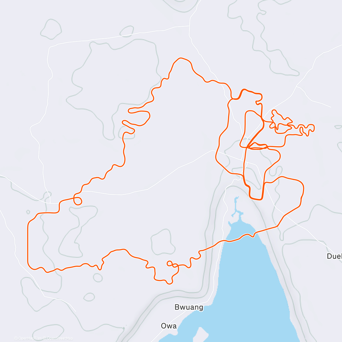 Mapa de la actividad (Zwift - TTT: Zwift Racing League: Redline Rally - Open Aqua League Division 2 (A) on Neon Shore Loop in Makuri Islands)