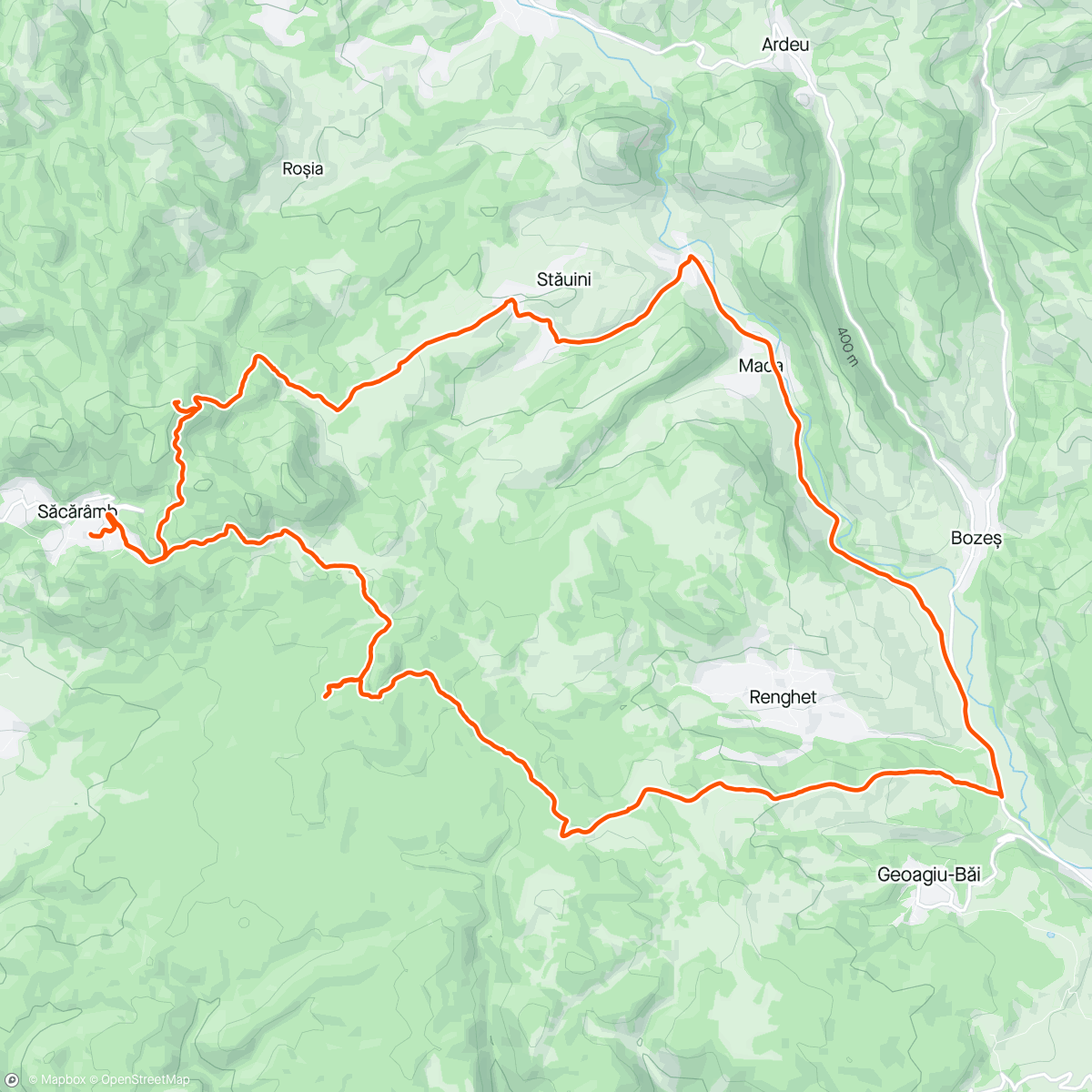 Map of the activity, Săcărâmb