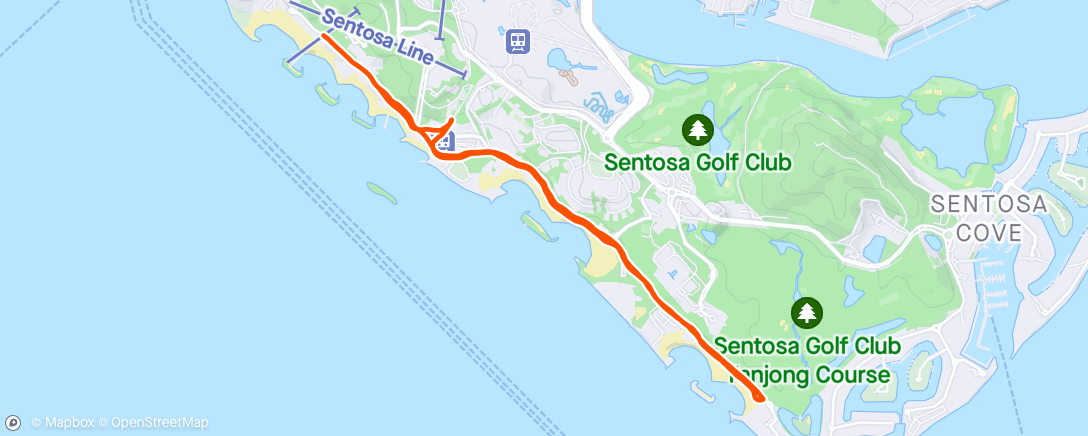 Map of the activity, Sentosa run.